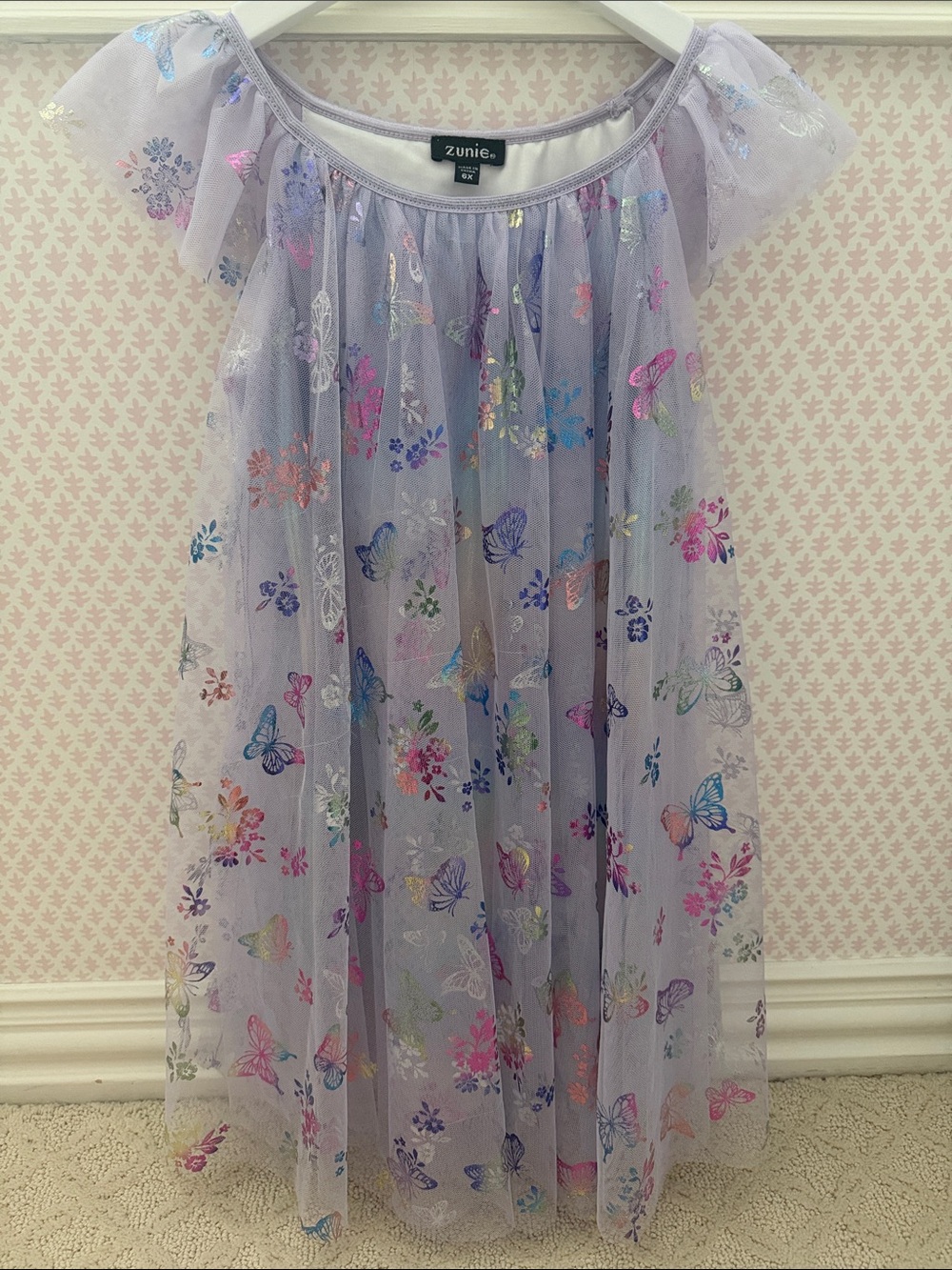 Zunie Lavender Butterfly Tulle Dress